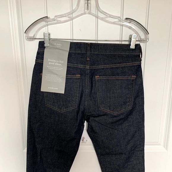 NWT Everlane Skinny Jeans 25 – Mid Rise Ankle Crop Dark Wash Stretch Denim Class - Picture 8 of 12